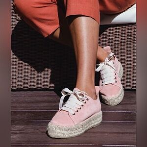 Zara Trafaluc Dusty Rod Suede espadrille platform sneakers - Size 8